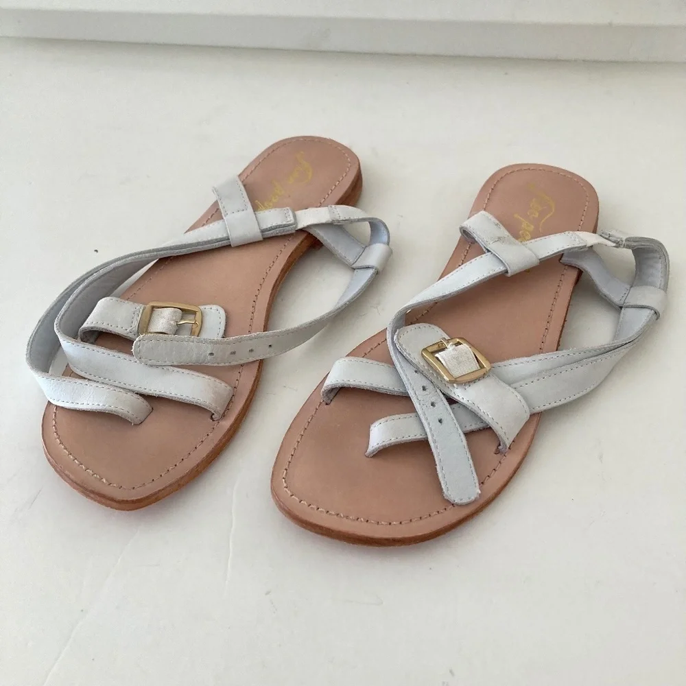 NWOT Free People La Risa White Leather Flat Sandals